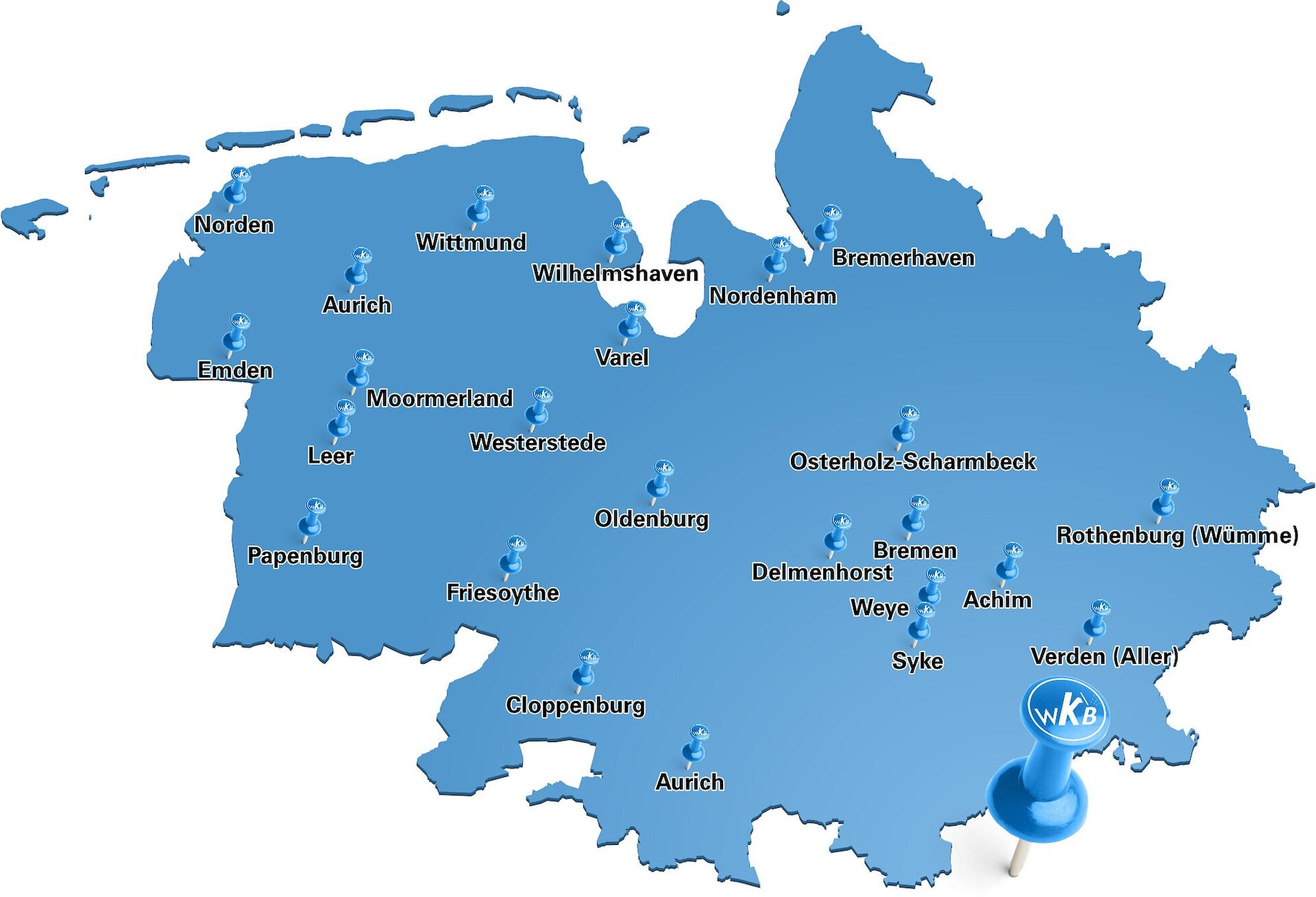 Karte des Service-Gebiets